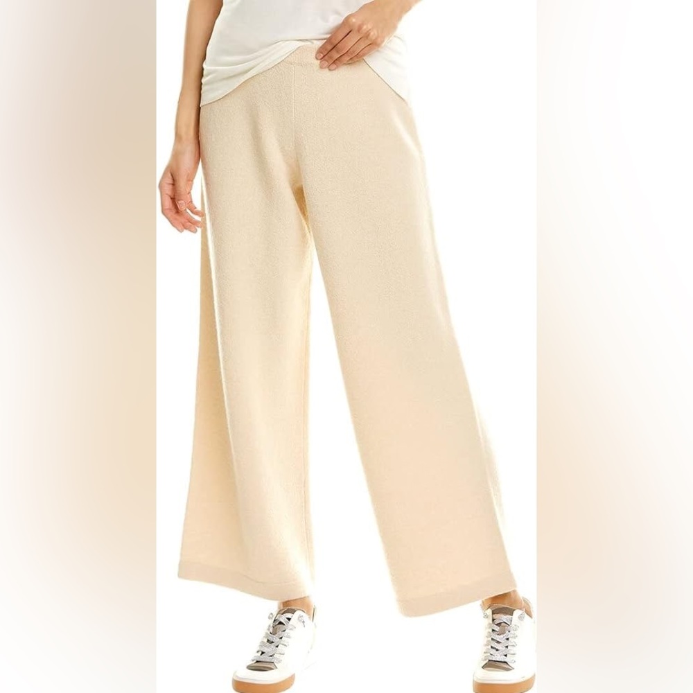 Vince Easy Sweater Wool Blend Pants OAT CREAM, Size Small